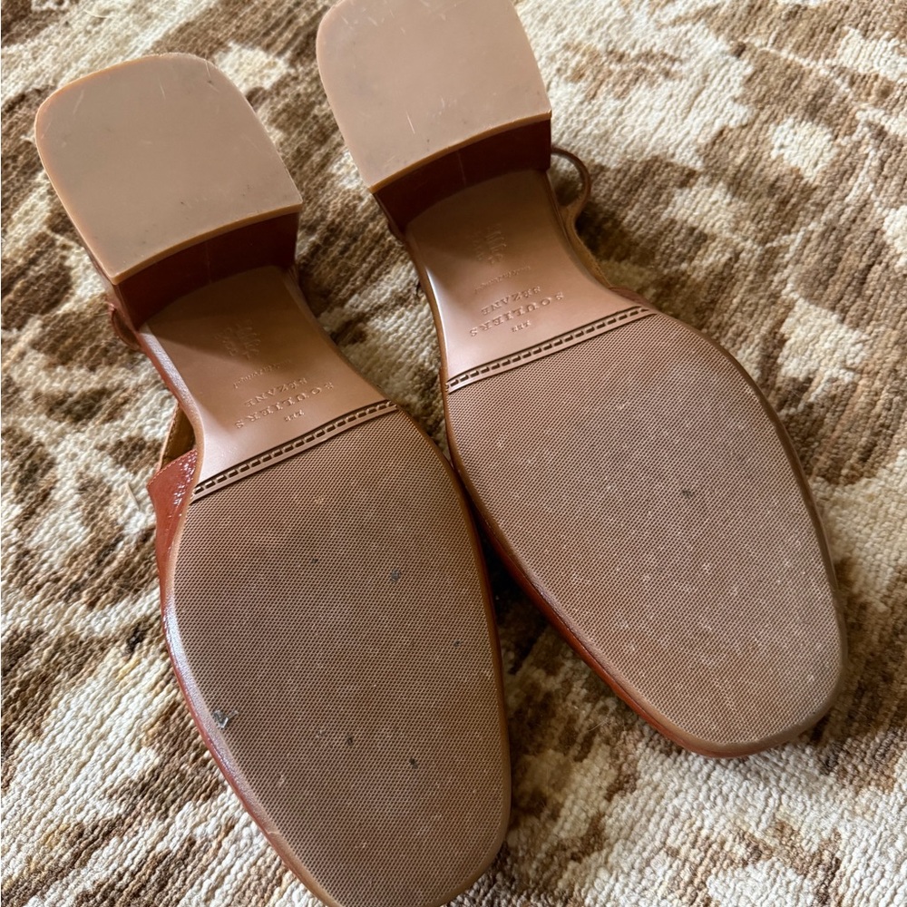 Sezane Brown Leather Strappy Block Heel Pumps - Picture 3 of 3